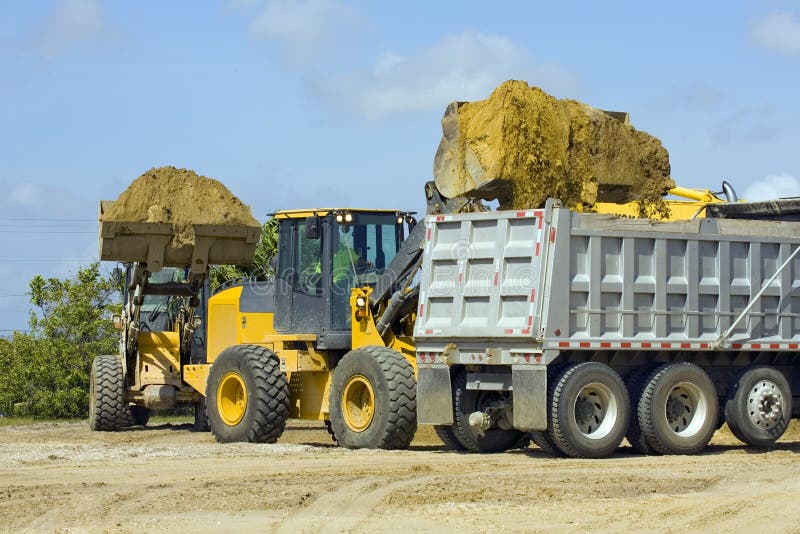 Front end loaders at work