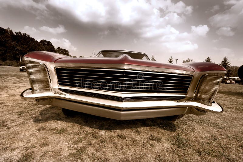Front End of Old Muscle Car Stock Image - Image of grunge, sepia: 27760083