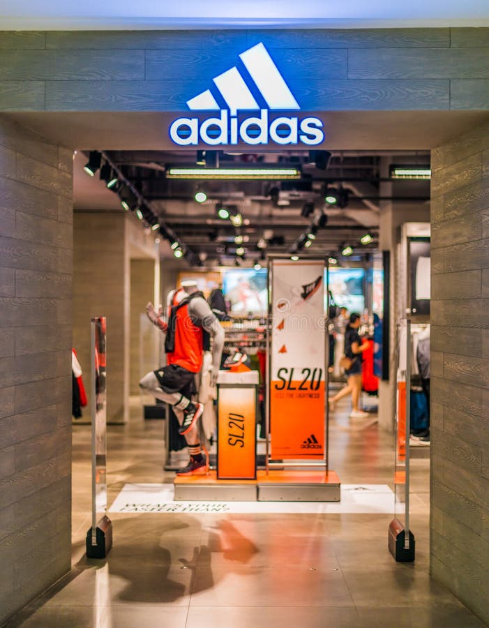 Front Entrance To Adidas Store in Singapore Shopping Mall Editorial ...