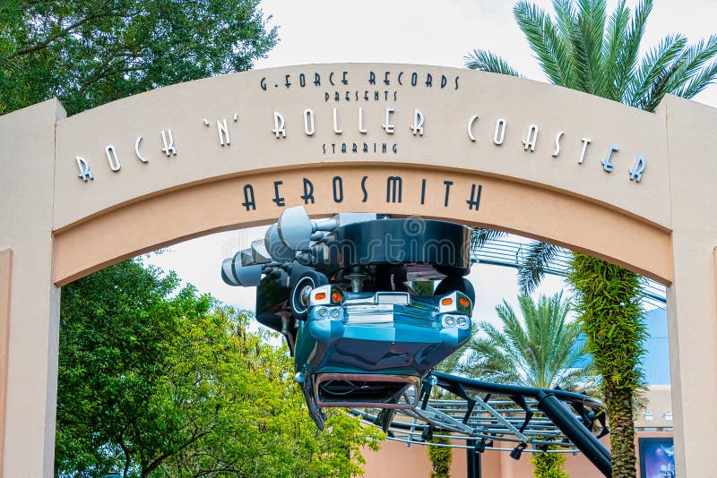 Front entrance to Rock N Roller Coaster ride royalty free stock photography