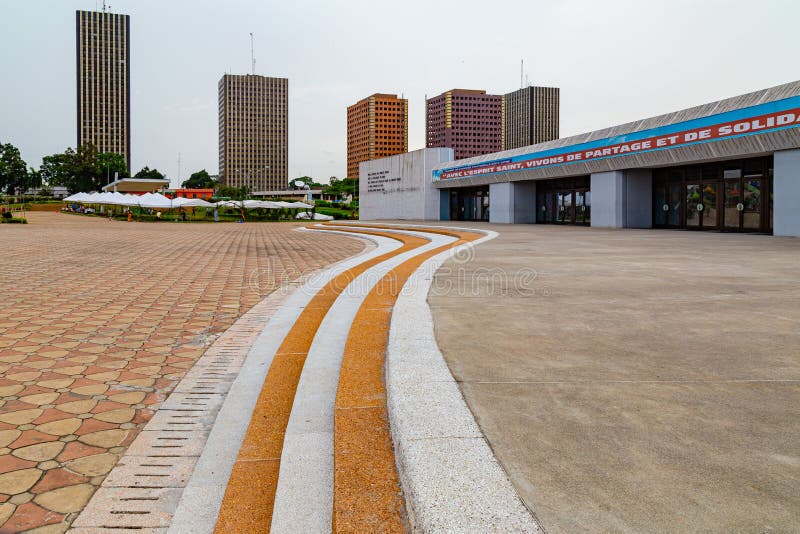 The front facade of St. Paul`s Catholic Cathedral Abidjan Ivory Coast.