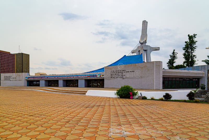 The front facade of St. Paul`s Catholic Cathedral Abidjan Ivory Coast.