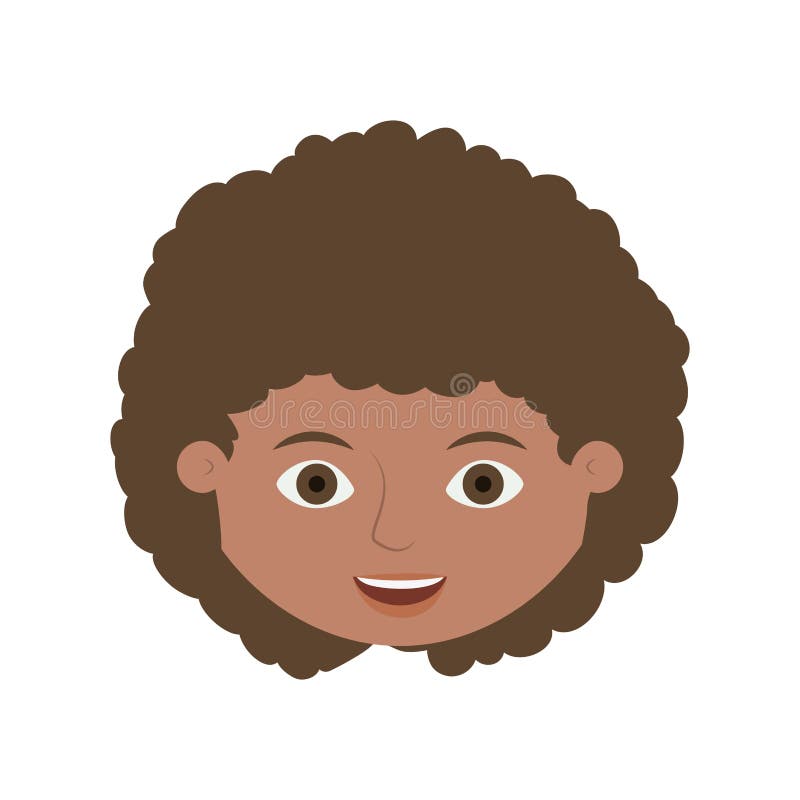 Front face child with curly hair royalty free illustration