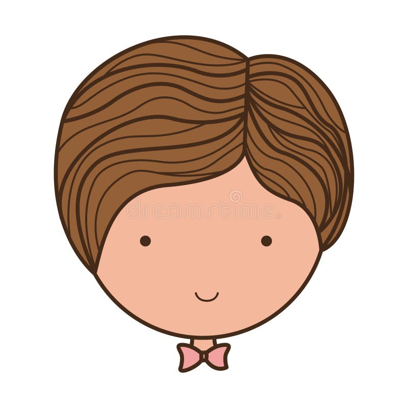 Front face groom with bowtie vector illustration