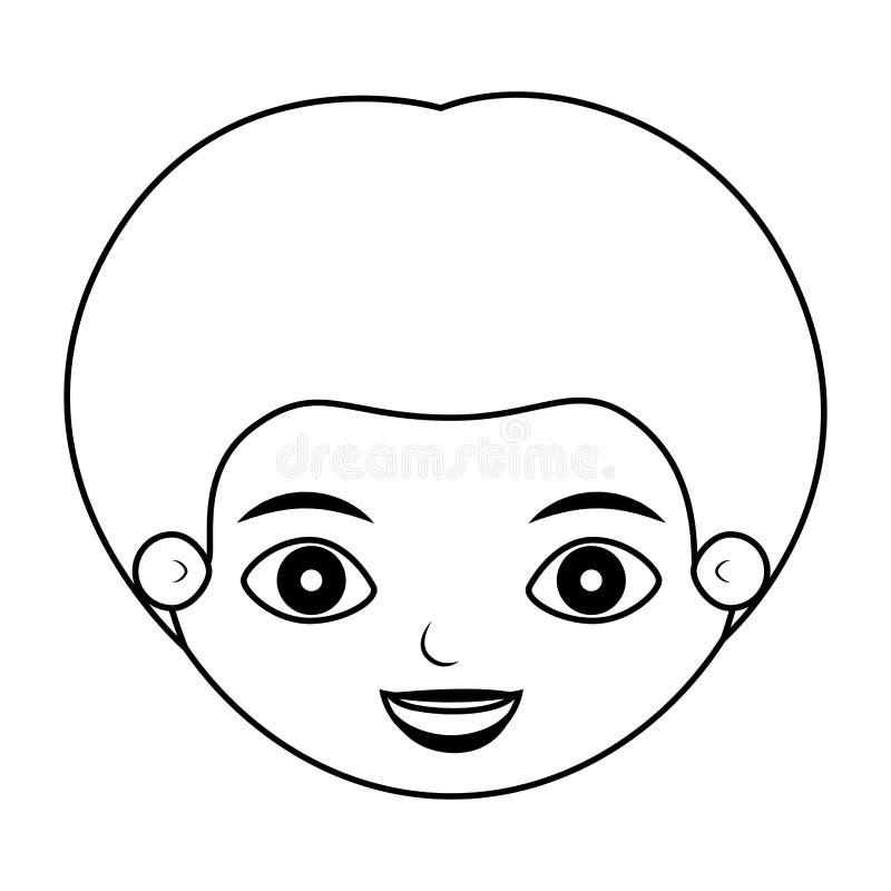 Front face little guy silhouette vector illustration