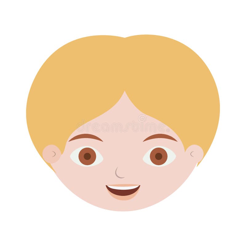 Front face man with blond hair vector illustration