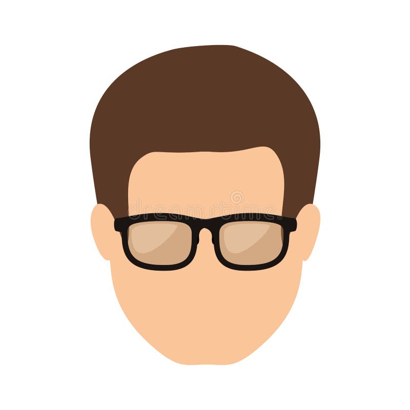 Front face man with brown hair stock illustration