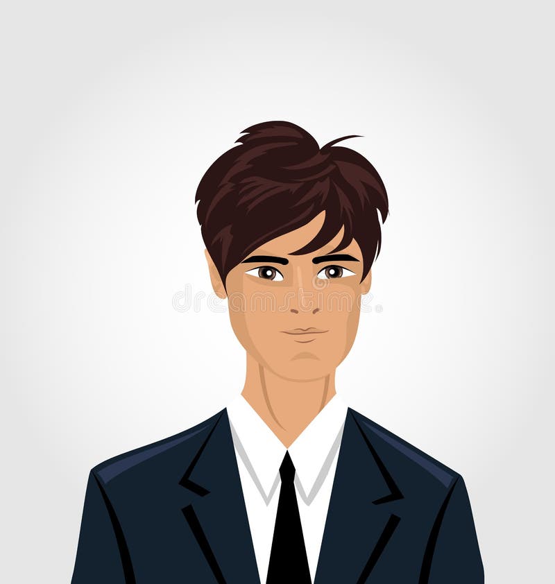 Front face portrait avatar office manager stock illustration