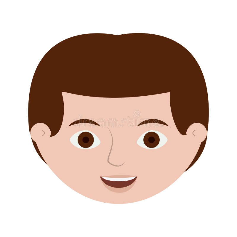 Front face redhead male hairstyle vector illustration