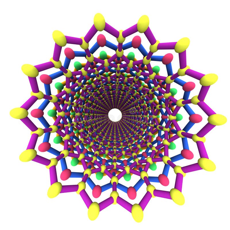 Front facing nanotube stock illustration