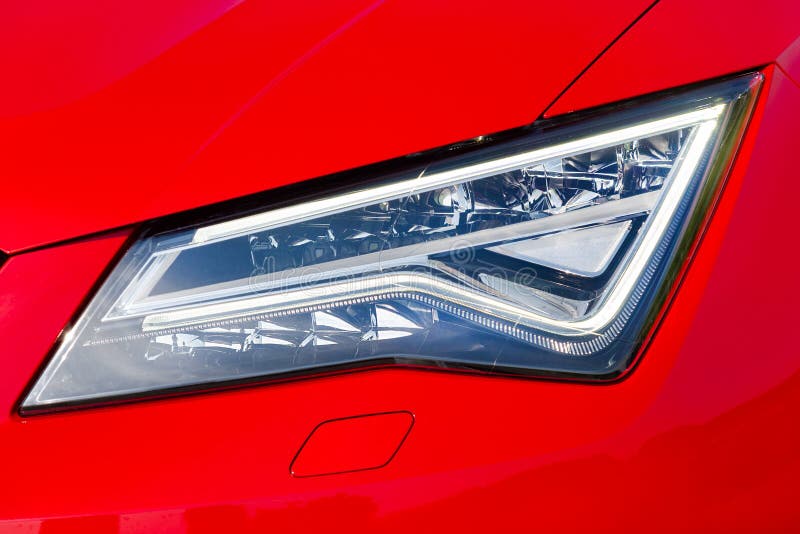 Red Car Front Light stock photo. Image of tail, bumper 8466688