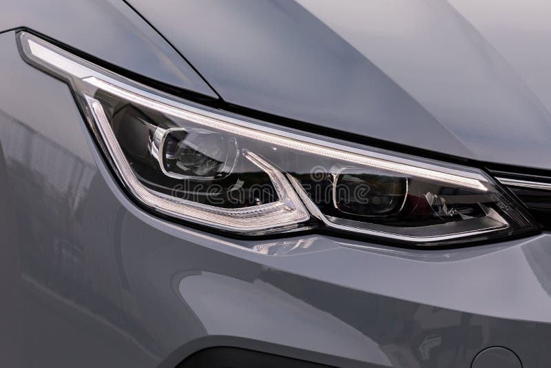 Front light of a car stock photo. Image of technology 207261326