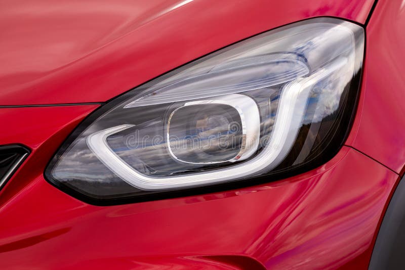 Front light of a car stock photo. Image of transport 157250100