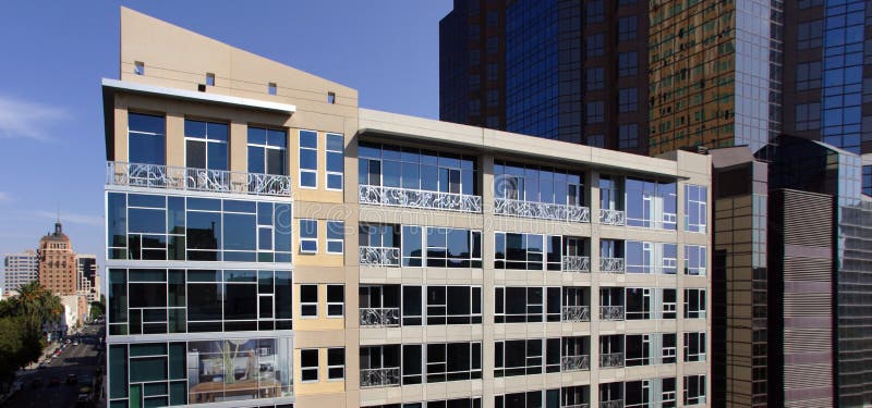 The front of a modern loft building