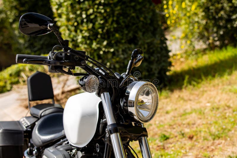 The Front of a Motorcycle and the Fuel Tank Stock Photo Image of handlebar, detail 249332824