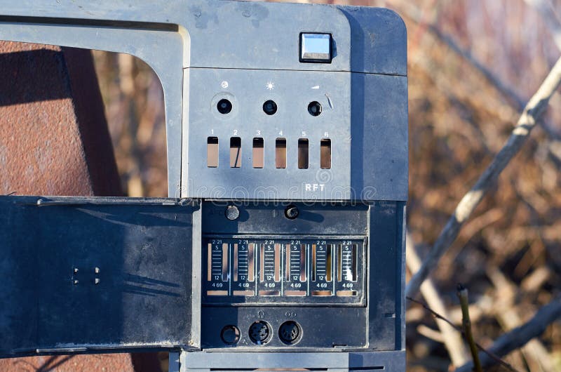 Front Panel from an Old TV in a Landfill Stock Photo Image of view