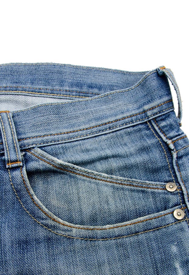 Front Pocket with a Seam on the Blue Jeans Stock Photo Image of