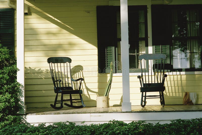 Red Chairs on a Front Porch Stock Photo Image of stilllife, home