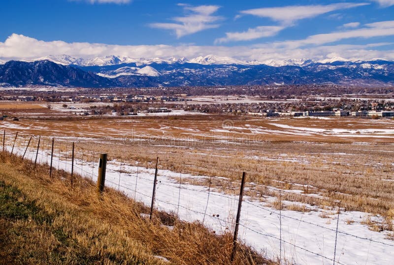 Front Range of Colorado Rockies in Winter