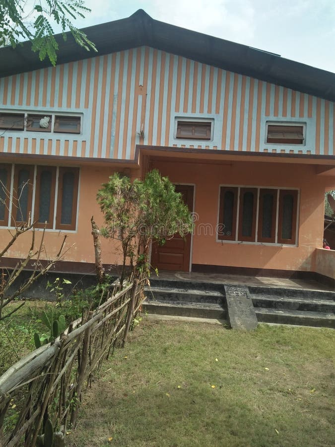 Front Site of a House in a Village of Assam Stock Photo Image of