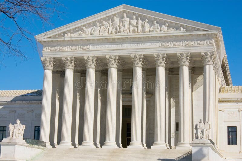 The front of the US Supreme Court royalty free stock photography