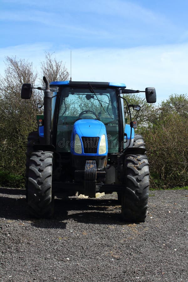 Front View of a Blue Tractor Stock Image Image of view, front 69949643