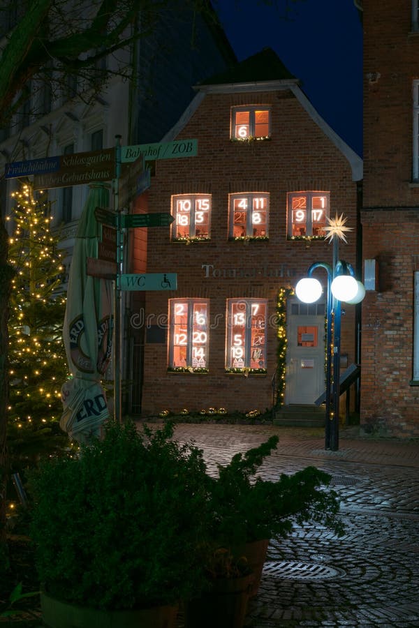 Christmas Calendar in the House of the City Center of Eutin in Germany Stock Photo Image of Christmas Calendar in the House of the City Center of Eutin in Germany Stock Photo Image of