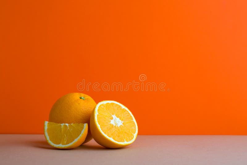 A Front View of Citrus in Orange Background Stock Photo Image of design, glass 265741324