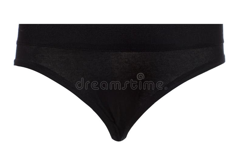 Front View De La Ropa Interior Negra Del Bikini Imagen de archivo