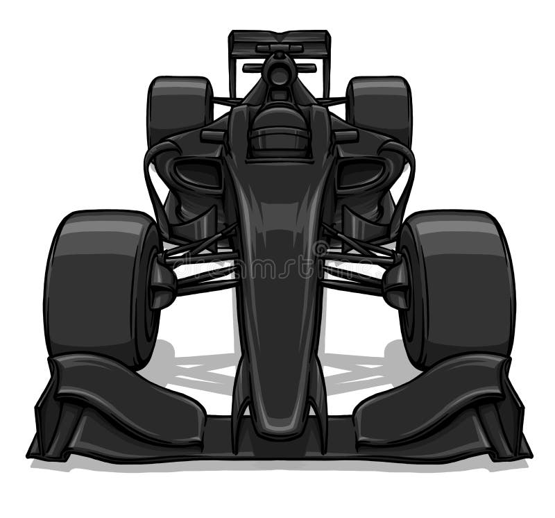 Front View Vector Fast Cartoon Formula Race Car Illustration Art Stock  Vector - Illustration of force, leader: 73163821