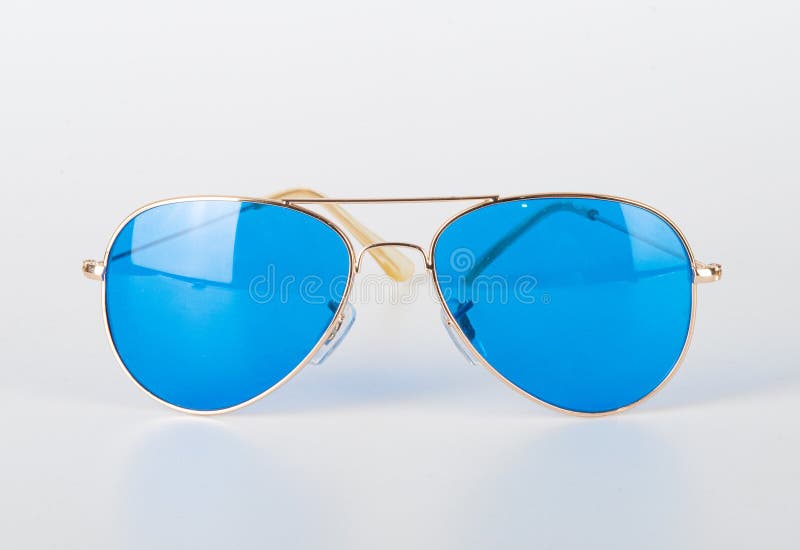 Blue Aviator Sunglasses Front View royalty free stock image