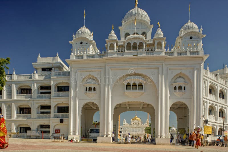 Front view of main Entrance Gate, Takhat Sachkhand Shri Hazur Abchalnagar Sahib, main Gurudwara