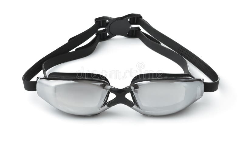 Front view of mirrored swimming goggles royalty free stock photos