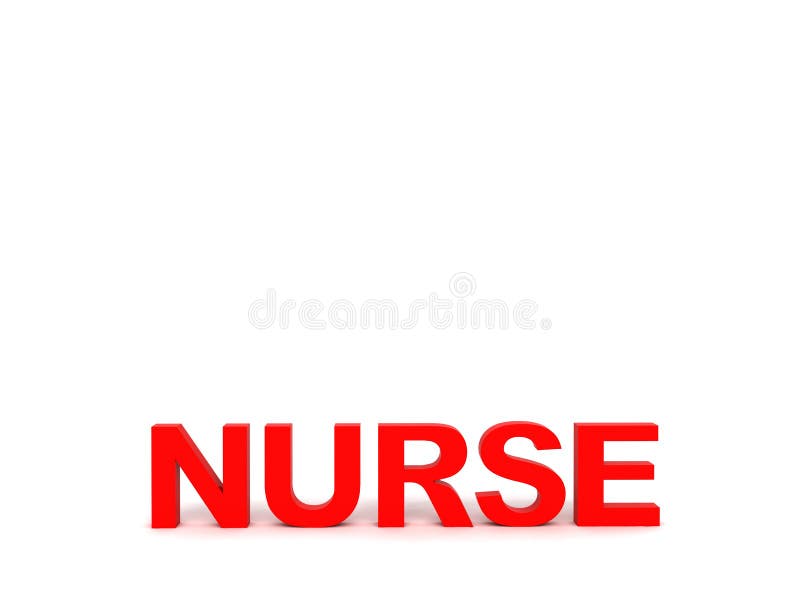 Front view of nurse word