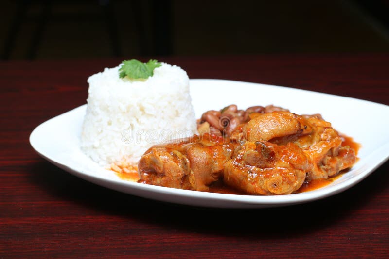 Pig Feet with Rice and Beans Stock Image Image of lunch, cooking