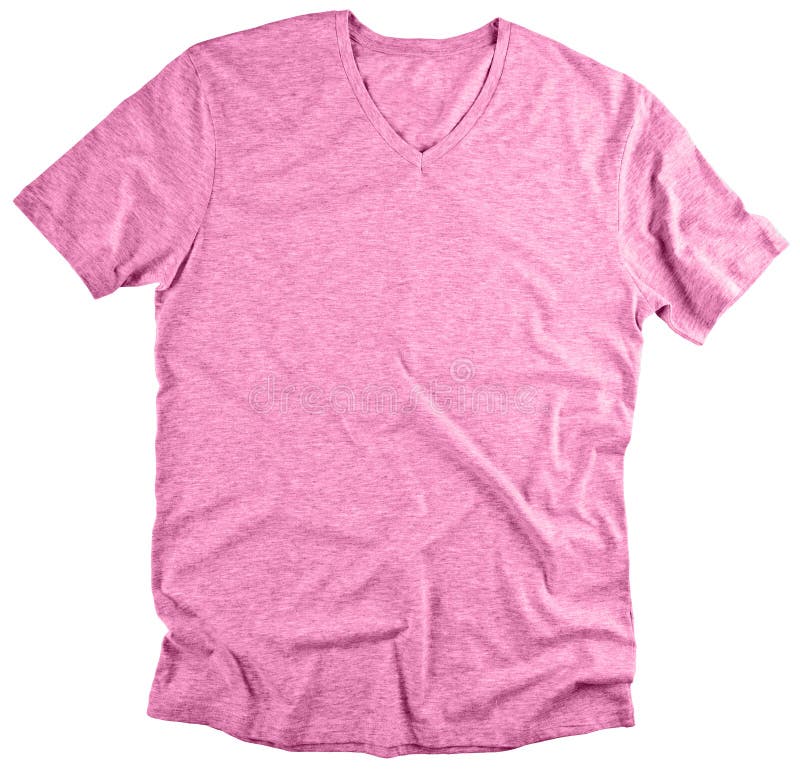 Front view of pink t-shirt on white background. royalty free stock photo