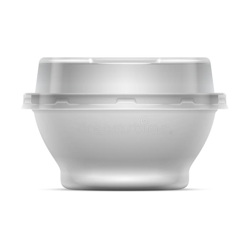 Download Front View Of Round Container With Transparent Lid. Vector ...