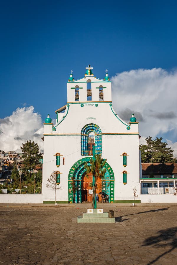 San Bautista church in San Juan Chamula market, Chiapas, Mexico. royalty free stock image San Bautista church in San Juan Chamula market, Chiapas, Mexico. royalty free stock image