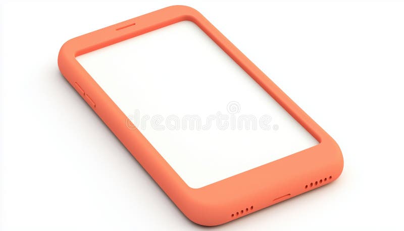 Front View Smartphone Mockup With Blank Screen On White Background stock images