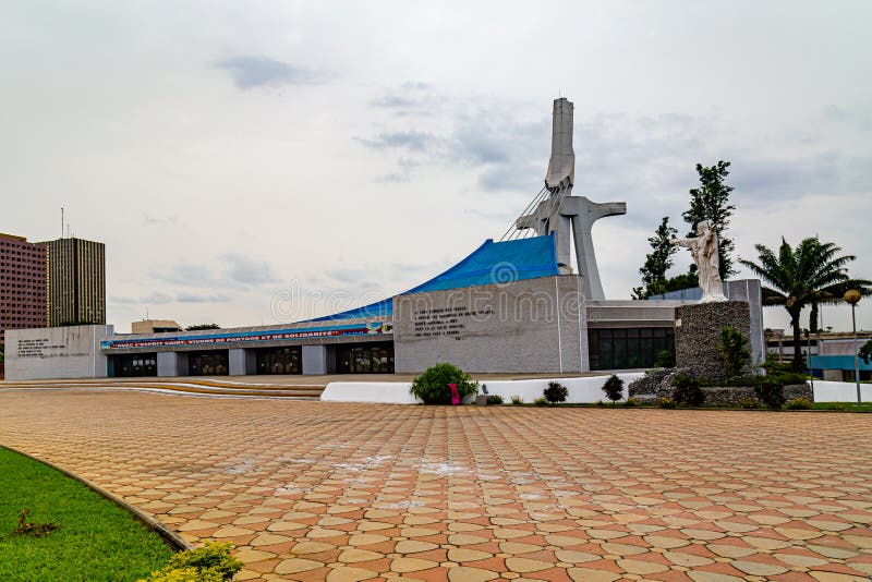 The front view of St. Paul`s Cathedral Abidjan Ivory Coast.