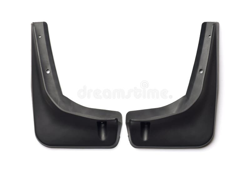 Front View of Two New Black Car Mudguard Stock Image Image of splash