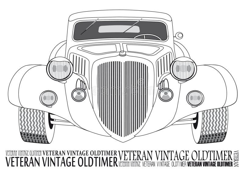 The Front view of vintage car