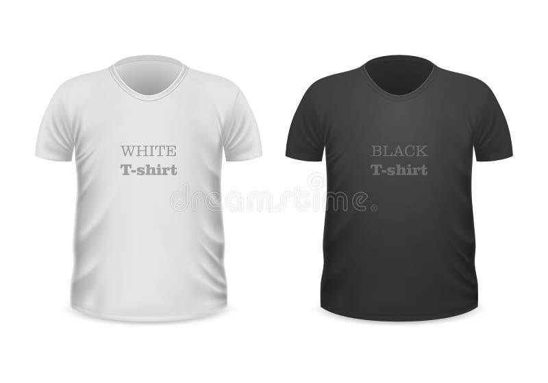 Front View White and Black T-Shirts Stock Vector - Illustration of ...