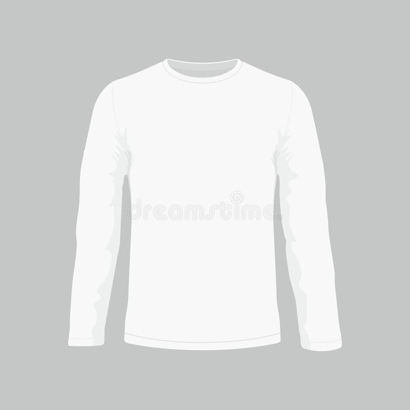 Men`s White Long Sleeve T-shirt Stock Vector - Illustration of satin ...