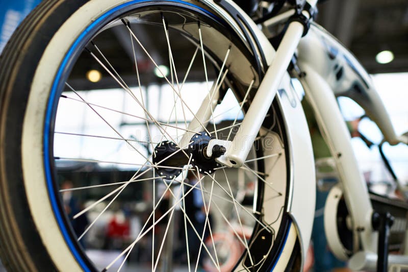 Front Wheel of Custom Bicycle Stock Image Image of fashioned, power
