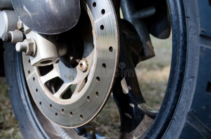 Front Wheel with Motorcycle Disc Brake Stock Photo Image of cycles