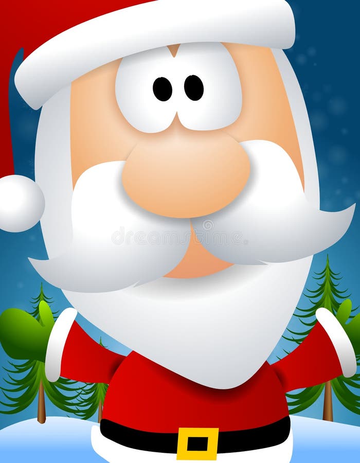 Fronte del Babbo Natale del fumetto royalty illustrazione gratis Fronte del Babbo Natale del fumetto royalty illustrazione gratis