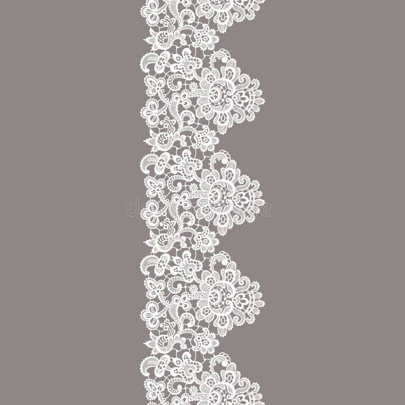 Frontera blanca del cordón del vector Modelo inconsútil ilustración del vector Frontera blanca del cordón del vector Modelo inconsútil ilustración del vector