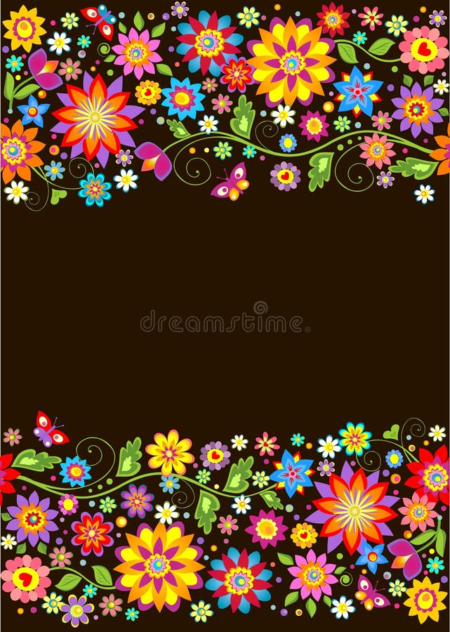 Frontera colorida floral inconsútil del vintage stock de ilustración Frontera colorida floral inconsútil del vintage stock de ilustración