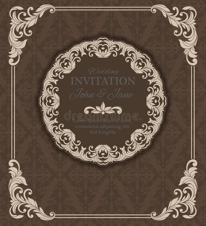 Frontera de la invitación del vintage ilustración del vector Frontera de la invitación del vintage ilustración del vector